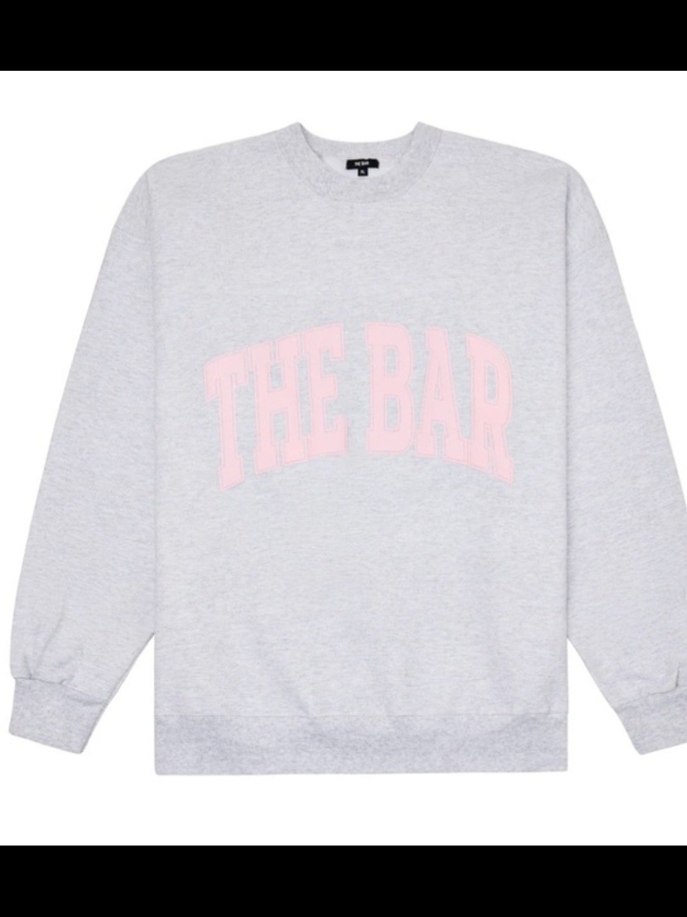 Men's THE BAR Crewneck Sweatshirt - Light Gray with Blush Logo